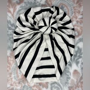 Striped Black and White Kids Turban Hat